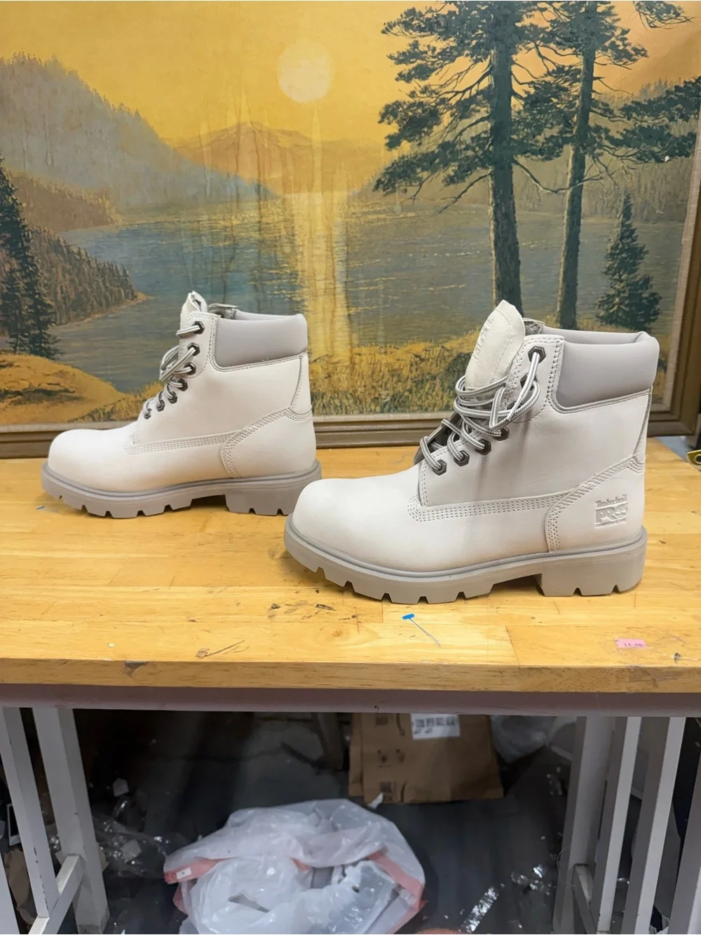 Timberland Pro 24/7 composite toe white w gray accent work boot Sz 7.5M